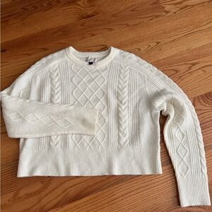 Universal Thread Women's Cable Knit Sweater - White